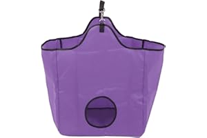Ezweiji Pferde langsam füttern Heusäcke Mehrzweck 600D Oxford Tuch wasserdichte Beschichtung große Kapazität tragbare Heutasche (Violett)