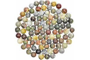 MJDCB 200pcs 8mm Stone Beads Kit Round Loose Gemstone Crazy Agate Marine Agate Map Stone Unakite Picasso for Bracelet Necklace Earrings Jewelry Making multicolor10