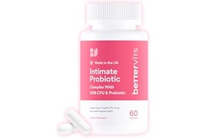 Bettervits Intimate Probiotics for Women & Bacterial Vaginosis Care | Vaginal Probiotics for Intimate Flora with Ashwagandha, Vitamin C, D3 Complex - Supports Gut Health & PH Balance - 60 Capsules