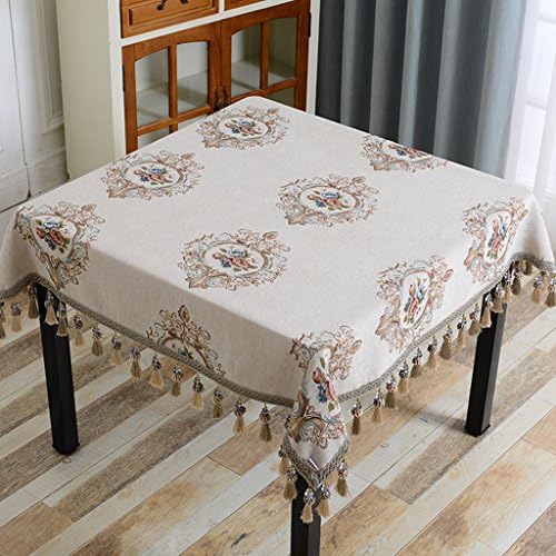 European tablecloth fabric Square table cloth Household square table table cloth Living room coffee table Mahjong table cloth (Color : B, Size : 120*120cm)