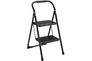 Step Ladder STAPL ETO N Folding 2 Step Stool Adult with Wide & Anti-Slip Pedals Ergonomic Portable Step Stools for Household, Kitchen, Office 330LBS