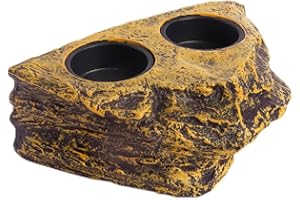 BDKMMS Gecko Feeding Ledge, Reptile Feeding Tray with Double Bowl Magnetic Reptile Feeder Ledge for Geckos, Lizards, Chameleons, Reptile Pets