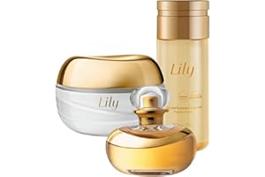 O BOTICARIO O Boticário Lily Geschenkset, Parfüm und Hautpflege mit 3 Produkten, Feuchtigkeitscreme für den Körper, 250 g, parfümiertes Körperöl 150 ml und Eau de Parfum EDP 75 ml