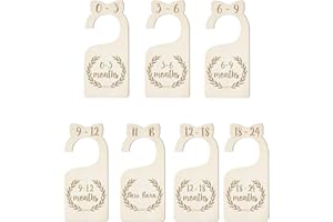 LMOGWL 7 pezzi Separatore armadio per bambini in legno, separatore abbigliamento per bambini, separatore taglia abbigliamento, separatore guardaroba per bambini e bambini (disponibile per 1-24 mesi)