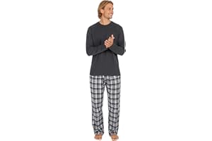 INSIGNIA Mens Jersey Long Sleeve Top With Cotton Flannel Bottoms Pyjamas Sets