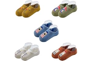 FedMois 5 Paia Calzini Antiscivolo in Cotone Invisibili Bimbi Bambini