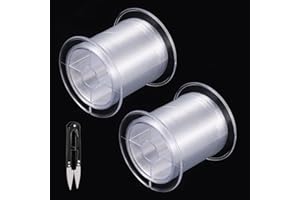 KOUHA Ligne de Pêche en Nylon Fil de Pêche Transparente 0.4mm/500m Fil de Peche Monofilament 2Pcs Fishing Line pour Pêcher ou Décorations à Suspendre