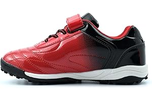 GENERIC Ascot Boys Barcelona Astro Turf Football Shoes/Trainers with Elastic Lace and Touch Fasten Red/Black