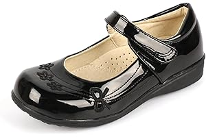 WUIWUIYU Girls' Students' Mary Jane Flats School Uniform Dress Shoes(Little Kids/Big Kids)