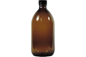 MIKKEN Viva-Haushaltswaren Gabriele Hesse e.K. Braune Apothekerflaschen 500ml / Medizinflaschen/Braunglasflaschen, inkl. einem Beschriftungsetikett