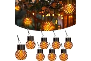 ANYINGKAI 8 Piezas Lamparas Solares Exterior Jardin,IP65 Impermeable Farolillos Solares Exterior de Metal Decorativa para Jardin, Acampar, Jardín, Terraza, Porch