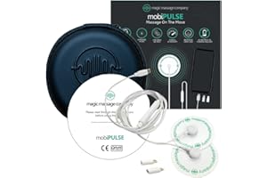 Magic Massage Company mobiPULSE, Mobile Phone Powered TENS EMS Machine for Pain Relief, Muscle Stimulator with 6 High Quality TENS Electrode Pads for Back, Joint, 6 Programs and 9 Intensity Levels