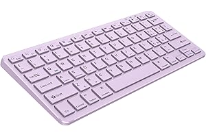 AMZCASE Tastiera Bluetooth per iPad, compatibile con iPad 10.2/9.7, iPad Pro 11/iPad Pro 12.9, iPad Air/iPad Mini/iPhone, tastiera wireless per Windows, iOS, Android,Viola