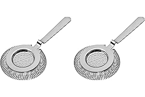 COCKTAIL7 Lot de 2 Passoires à Cocktail Professionnelles pour Shaker et Verre à Mélange, Acier Inoxydable 304, Encoche de Stabilité Intégrée, Accessoire Mixologie (4 Couleurs Disponibles)