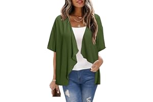 STYLEWORD Damen Bolero Chiffon Sommer Strickjacke Leichtes Kurzarm Cover Up Open Front Cardigan