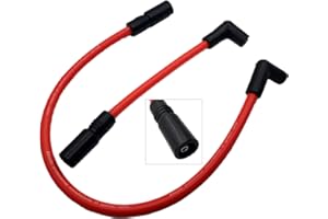 IBVIBV Aokus 10.4mm 10mm Spark Plug Wire Compatible with Harley Davidson Big Twin 99-19 FXD Dyna Softail (Red)