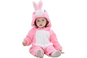 HAHASHOW Unisexo Bebé Encapuchada Mameluco Franela Lindo Animal Mono Ropa De Una Pieza Hallowen Cosplay 2-36 Meses