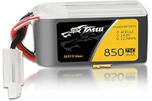 Tattu 850mAh 14.8V 75C 4S1P Batería recargable de Li-Po con conector XT60 para FPV Racing Quadcopter Tamaño H y Tamaño X