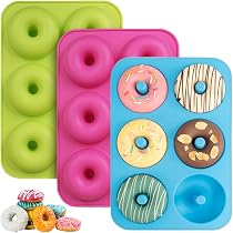 Aichoof Silikon-Donut-Form – 2 Stück, Je 6 Vertiefungen, Lebensmittelecht, Spülmaschinenfest, 28,4x17,8 Cm