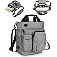Bhuuno Acoki Mens Shoulder Bag,Multi-functional Crossbody Messenger Bag Business Satchel Sling Travel iPad Documents Briefcase (Grey)