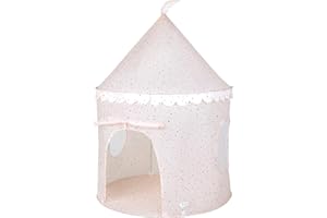 Relsy Kids Play Tent - Indoor/Outdoor Childs Playhouse Blush Cream Terrazzo Style, 135cm x 100cm, Beige Kids Tent, Play Den Ball Pit Garden Toys for Toddler Unisex Children Age 3+