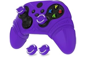 PlayVital Cover Controller per Xbox Series X/S Joystick, Custodia Skin Silicone Grip Antiscivolo & Copri Levette Analogiche & Adesivi per Xbox Core Wireless Controller, Runes, Viola