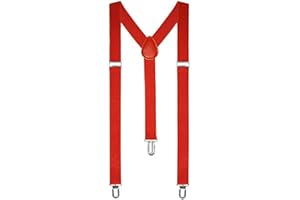 ZACHARIA Unisex Adjustable BRACES SUSPENDERS Slim Trouser Belt Y Clip On Fancy Dress Mens 25 mm with Strong Metal Clip