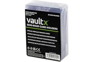 ‎VAULT X Vault X Semi Rigid Trading Card Holders, Rigid Sleeves for TCG and Sports Card Reviews, Card Sleeves (Pack of 50)