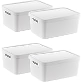 Smartware 4-Piece Set Stafi Multi-Purpose Lid Box White 4.5 LT