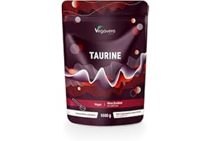Vegavero L Taurine Powder 1kg | 3000 mg Daily Dose | 1 Year Supply | 100% Pure Taurine | NO Additives | Lab-Tested | Vegan