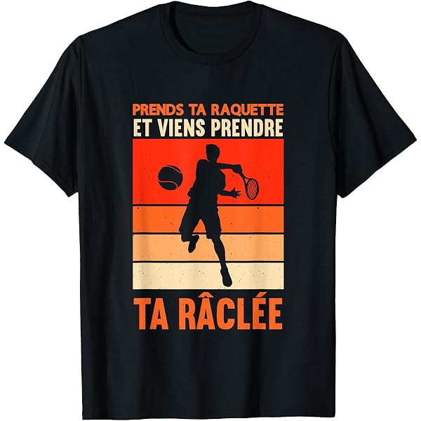 T-shirt Tennis Humoristique 'Joueur De Tennis' - Noir, Unisexe, Coupe Régulière