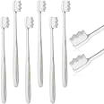 Adult Extra Soft Toothbrush with 20000 Soft Bristles, (Pack of 6) Micro Nano Manual Toothbrushes for Protect Sensitive Gums - White