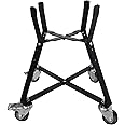 Quantfire Small Big Green Egg Nest, Grill Stand for Big Green Egg Accessories, Rolling Nest with Heavy Duty Locking Caster Wheels Powder Coated Steel for BGE Smoker Kamado Joe Accessories