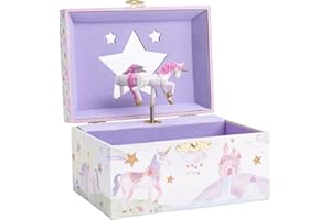 Jewelkeeper Boîte à Musique de Rangement Licorne Paillettes Bijoux Fille - The Beautiful Dreamer