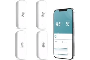Mengshen 4-pack WiFi-hygrometer termometer smart hem fuktighetsmätare med realtidsvarningar heltäckande hustäckning för barnk