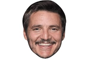 CELEBRITY CUTOUTS Pedro Pascal (Smile) Maska z Celebrytą, Płaska Kartonowa Twarz, Elegancka Maska