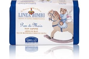 Helan, Linea Bimbi Bio – Pan di Mais Seifenfreies Waschstück, Maisstärke Sanftes Babybad, Pflegende und Feuchtigkeitsspendende Reinigung Empfindliche Haut mit Mandelöl und Olivenöl, Made in Italy 100g