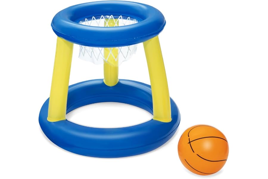 Bestway Splash N Hoop Inflatable Basketball Swimming Set, Floating Pool Game, Orange