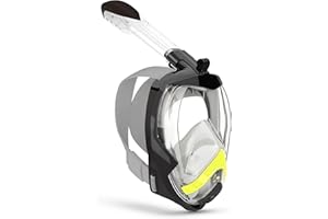 Ledeak Full Face Snorkel Mask, 180°Panoramic View Snorkel Mask Full Face, Foldable Anti-fog Anti-leak Design Diving Mask, Adjustable Snorkeling Mask with Safe Breathing System for Adults Kids