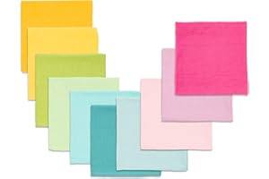 HANS NATUR Organic Play Towels 100% Organic Cotton (KBA) GOTS Certified, Pastel, 115 x 105 cm, Set of 10