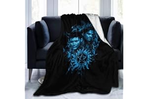 Zuyau Sam and Dean Blue Flame Supernatural Fleece Flannel Throw Lightweight Ultra-Soft 60 x 80 Inch Sofa Bed Blanket