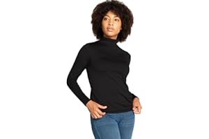 LAPASA Haut Thermique Col Cheminée Femme Maillot de Corps à Manches Longues sous-Vêtements Automne-Hiver Chaud L87/L89/L116