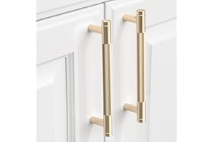 9BUILD 10 Pack 128MM Gold Kitchen Cupboard Handles Knurled Cabinet Handles Cabinet Pulls Drawer Handles Kitchen Handles UK0037