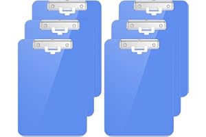 Hnogri A4 Portablocco plastica 6 Pezzi, Blu Appunti formato A4 standard per infermieri, studenti, ufficio e donne, appunti con portapenne e clip a basso profilo, dimensioni 31.5 x 22.5 cm, Blu