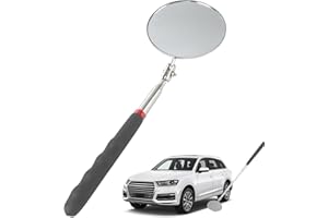 BOTHFOX Circular Telescoping Inspection Mirror, Universal Folding Telescopic Round Mirror with Extended Handle Mechanics Mirror Tool for Checking Vehicle Condition Car Accessions (10.24~29.53 Inch Handle)