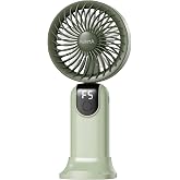 ROBEVE Auhma AUFN19 5 Kademeli G&uuml;&ccedil;l&uuml; El Fanı Mini Fan &ndash; Şarjlı Taşınabilir Mini Vantilat&ouml;r, Dijital Ekranlı, Sessiz &Ccedil;alışma, 