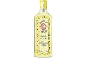 BOMBAY SAPPHIRE Bombay Citron Pressé Premium Distilled Lemon Flavoured Gin, 37,5 % vol., 70 cl, Infusé à la Vapeur avec les Meilleurs Citrons de Méditerranée, 700 ml