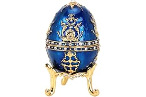 HEEPDD Ręcznie Malowane Emaliowane Jajko musujące Cyrkonie Biżuteria Ozdoba Box Kolekcjonerska dla Naszyjnik Bransoletka Pierścień Wystrój Pulpitu Domu Prezenty