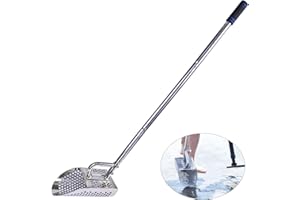 Plutohiker Sand Scoop for Metal Detecting,Heavy Duty Long Handle Stainless Steel Shovel Scoop for Adults, for Treasure Hunting, for Beach,Diving, Rust-Proof, Handheld with Removable Design