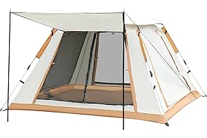 Sleeleece Camping Zelt Automatisches Sofortzelt 3-4 Personen Pop Up Zelt,4 Jahreszeiten Wasserdicht & Winddicht Campingzelt mit Erweiterbare Veranda für Camping, Garten, Wanderausflug